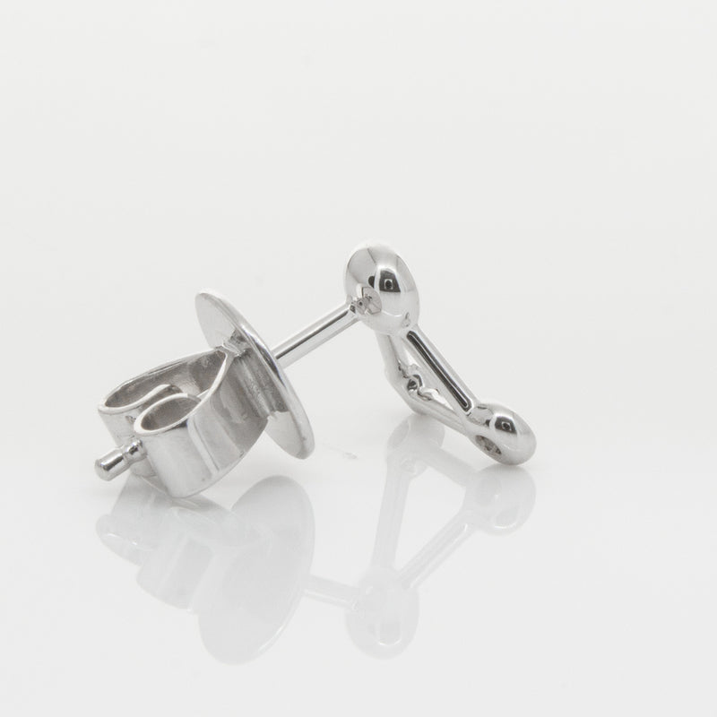 18ct White Gold & Diamond Single Water Element Earring-Earrings-Walker & Hall