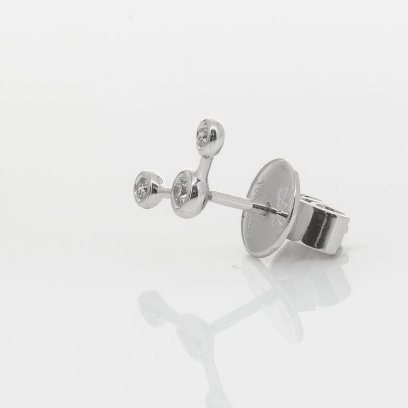 18ct White Gold & Diamond Single Fire Element Earring-Earrings-Walker & Hall