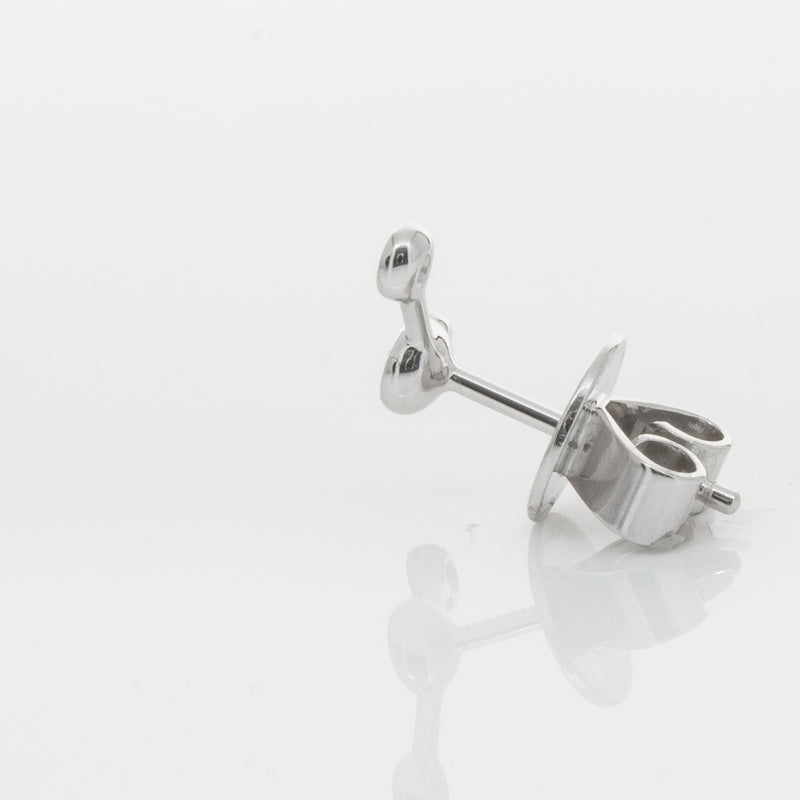 18ct White Gold & Diamond Single Fire Element Earring-Earrings-Walker & Hall
