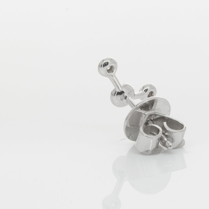 18ct White Gold & Diamond Single Fire Element Earring-Earrings-Walker & Hall