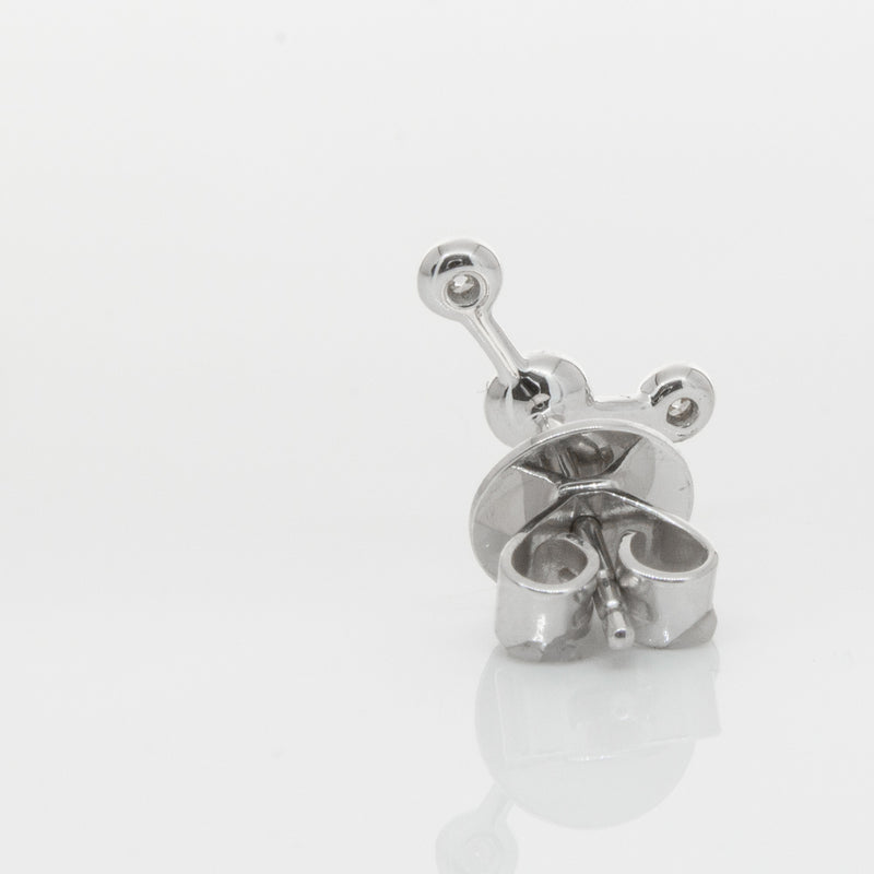 18ct White Gold & Diamond Single Fire Element Earring-Earrings-Walker & Hall
