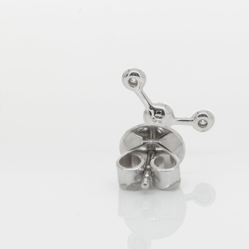18ct White Gold & Diamond Single Fire Element Earring-Earrings-Walker & Hall