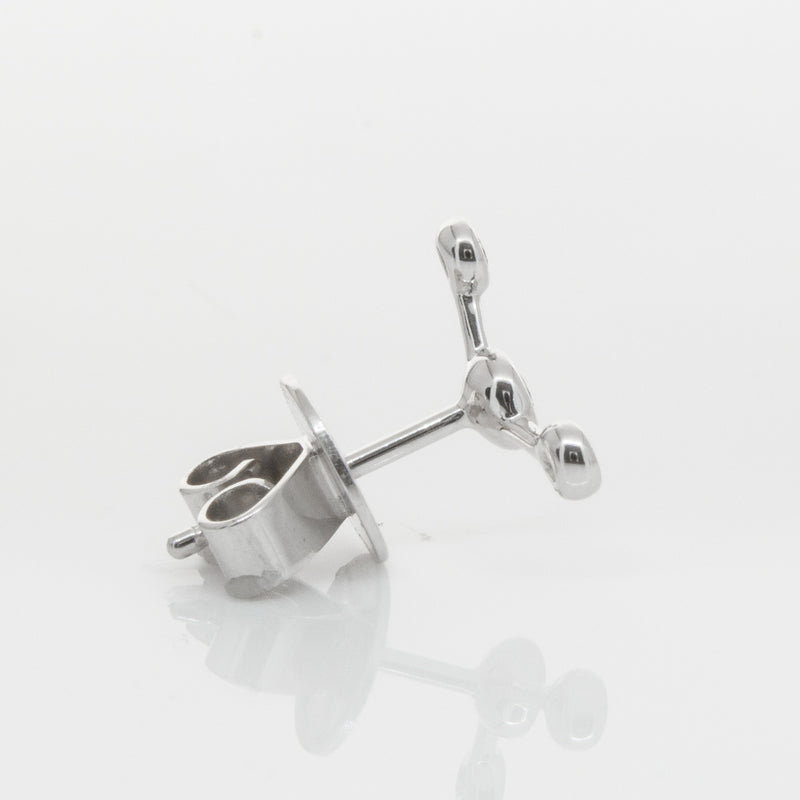 18ct White Gold & Diamond Single Fire Element Earring-Earrings-Walker & Hall