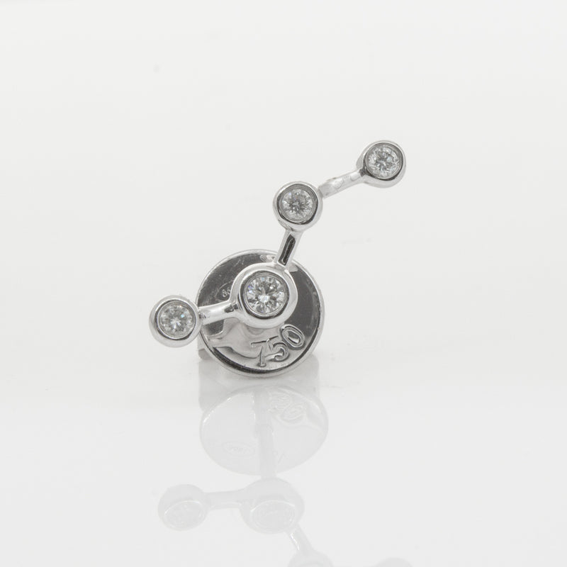 18ct White Gold & Diamond Single Air Element Earring-Earrings-Walker & Hall