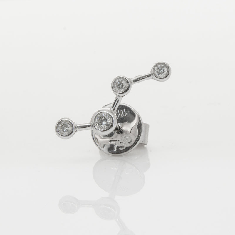 18ct White Gold & Diamond Single Air Element Earring-Earrings-Walker & Hall