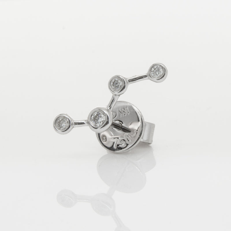 18ct White Gold & Diamond Single Air Element Earring-Earrings-Walker & Hall
