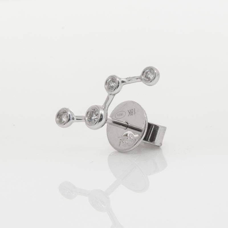 18ct White Gold & Diamond Single Air Element Earring-Earrings-Walker & Hall