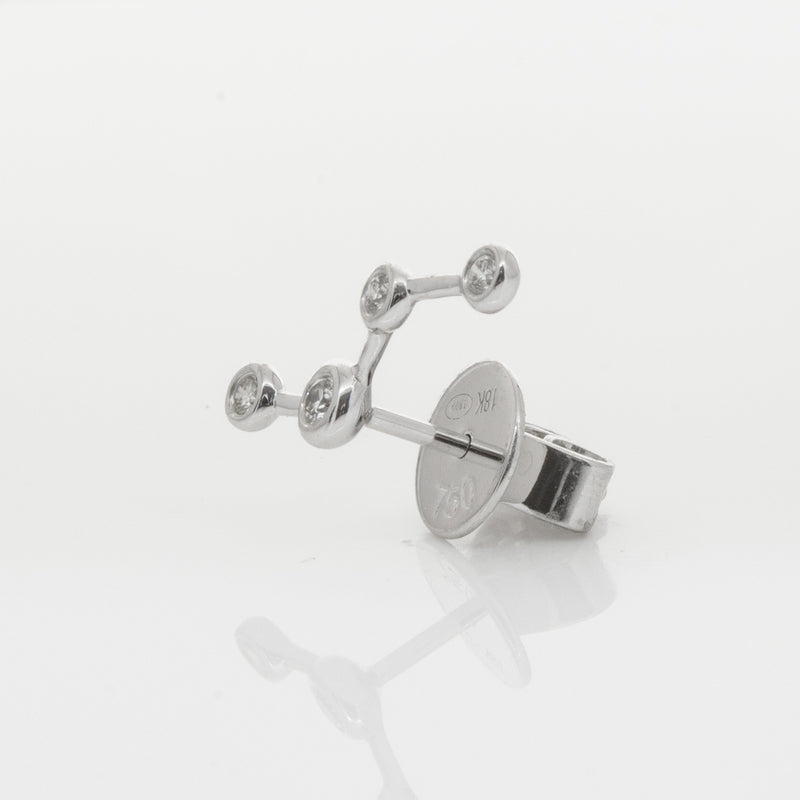 18ct White Gold & Diamond Single Air Element Earring-Earrings-Walker & Hall