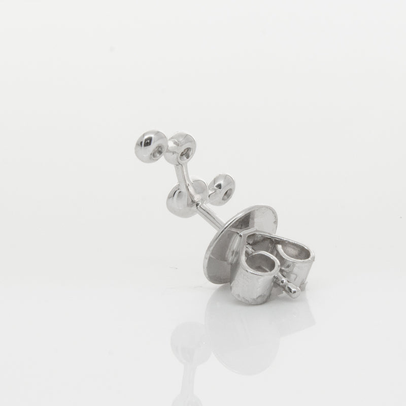 18ct White Gold & Diamond Single Air Element Earring-Earrings-Walker & Hall