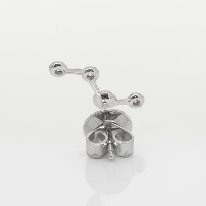 18ct White Gold & Diamond Single Air Element Earring-Earrings-Walker & Hall