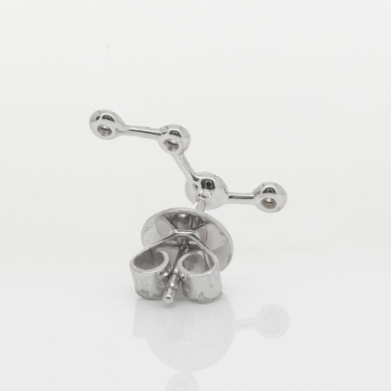 18ct White Gold & Diamond Single Air Element Earring-Earrings-Walker & Hall