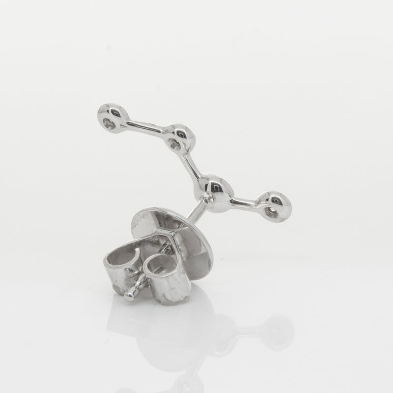18ct White Gold & Diamond Single Air Element Earring-Earrings-Walker & Hall