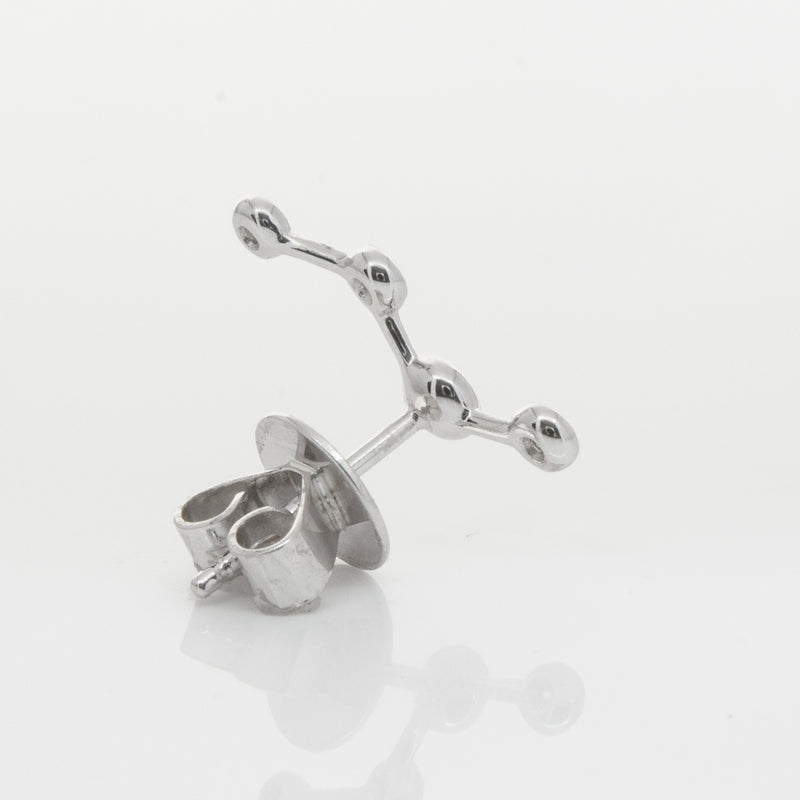 18ct White Gold & Diamond Single Air Element Earring-Earrings-Walker & Hall