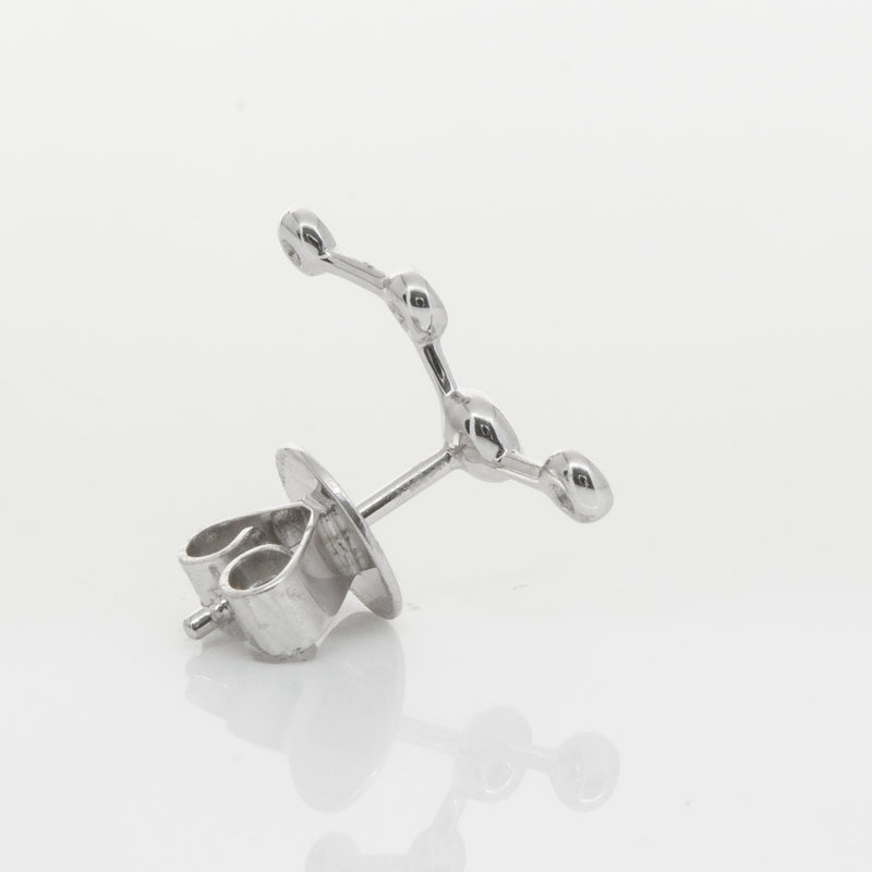 18ct White Gold & Diamond Single Air Element Earring-Earrings-Walker & Hall