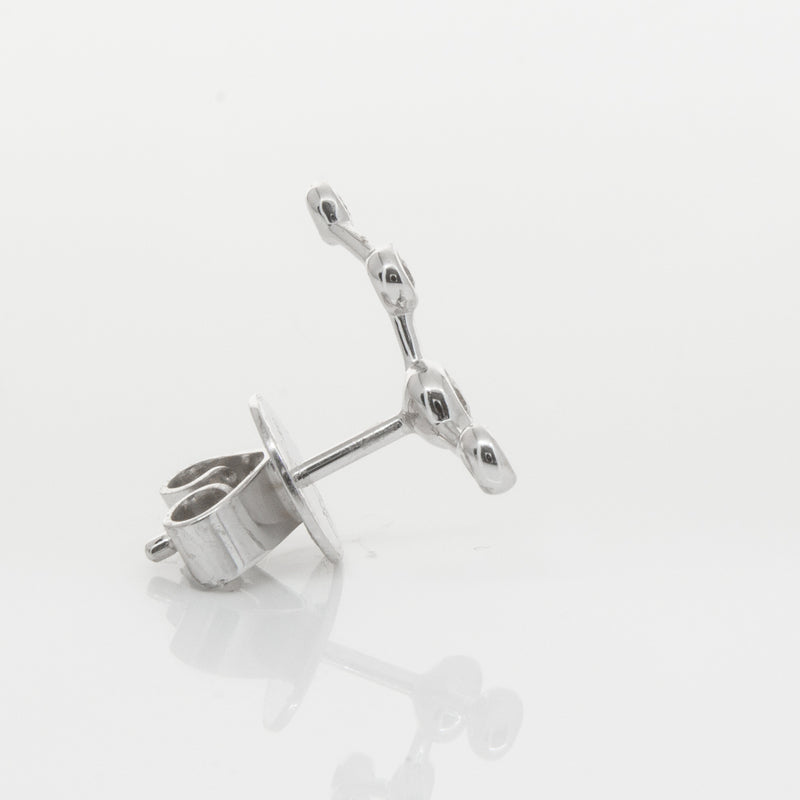 18ct White Gold & Diamond Single Air Element Earring-Earrings-Walker & Hall