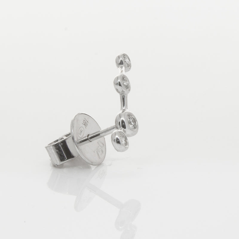 18ct White Gold & Diamond Single Air Element Earring-Earrings-Walker & Hall