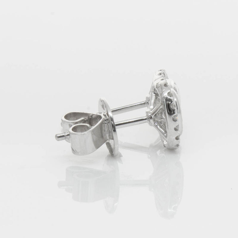 18ct White Gold .46ct Oval Cut Diamond Isla Earrings-Earrings-Walker & Hall
