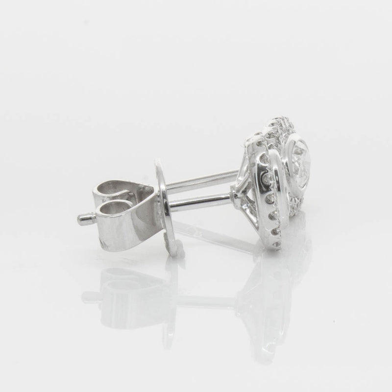 18ct White Gold .46ct Oval Cut Diamond Isla Earrings-Earrings-Walker & Hall