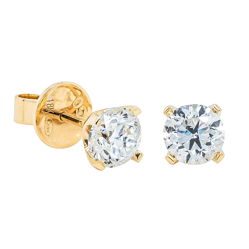 18ct Yellow Gold 2.00ct Diamond Blossom Stud Earrings-Earrings-Walker & Hall