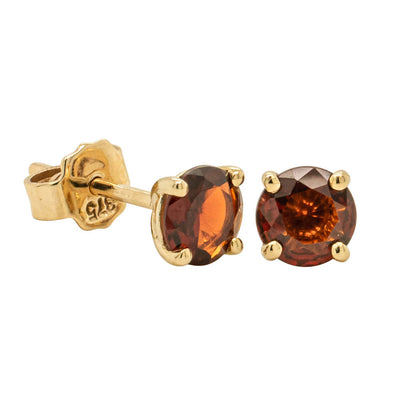 9ct Yellow Gold Garnet Studs-Earrings-Walker & Hall