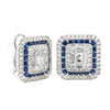 18ct White Gold Sapphire & Diamond Earrings-Earrings-Walker & Hall
