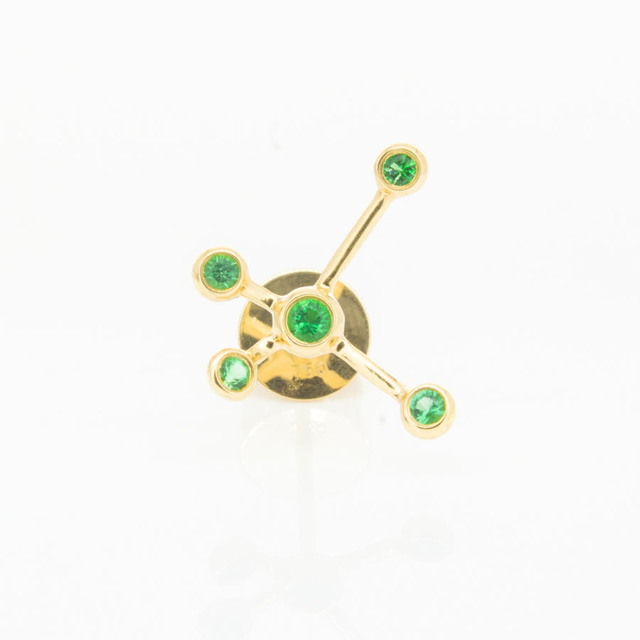 18ct Yellow Gold Tsavorite Single Earth Element Earring-Earrings-Walker & Hall