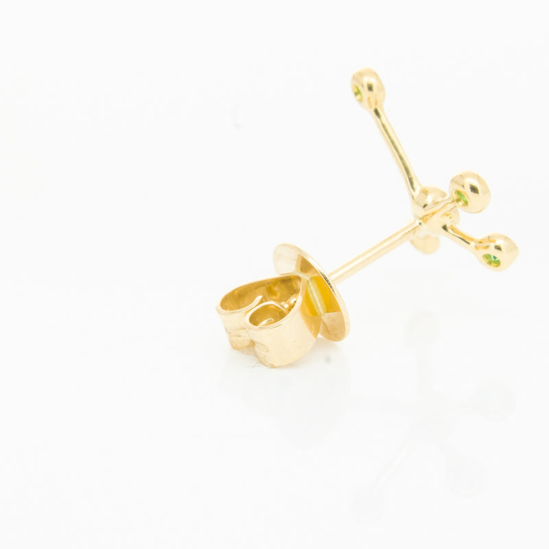18ct Yellow Gold Tsavorite Single Earth Element Earring-Earrings-Walker & Hall