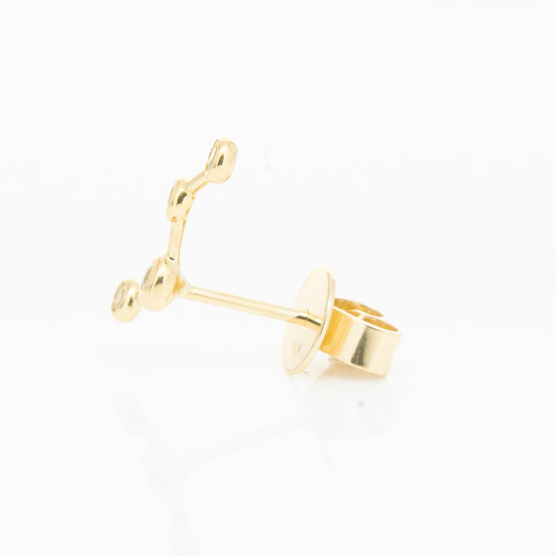 18ct Yellow Gold Aquamarine Single Air Element Earring-Earrings-Walker & Hall