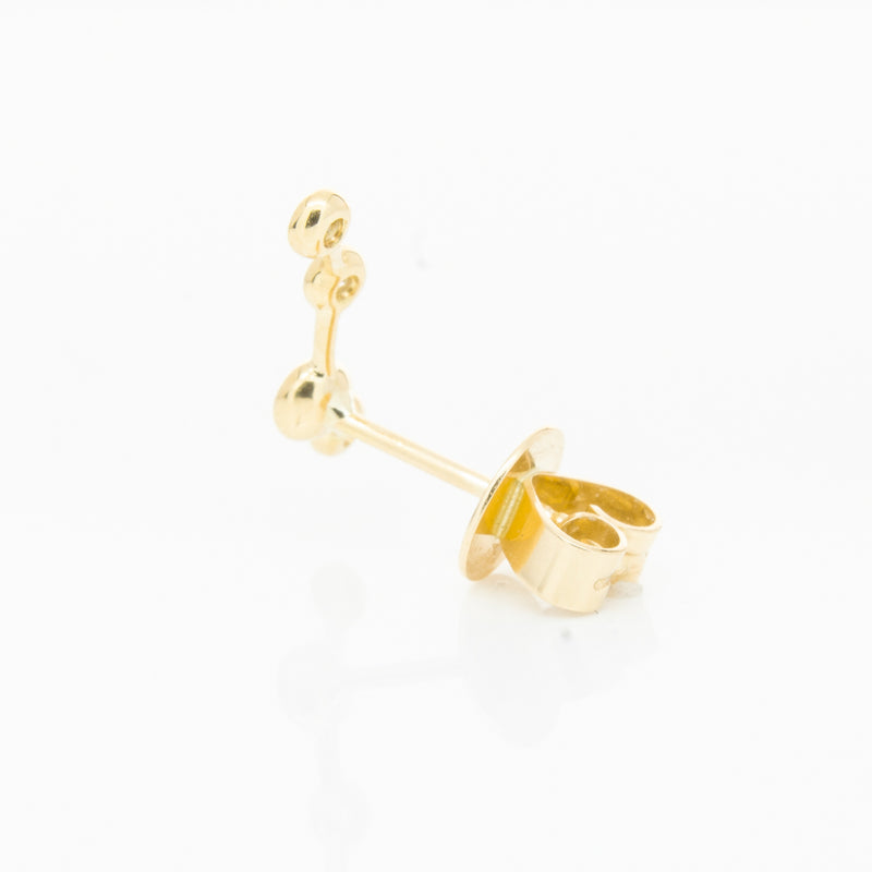 18ct Yellow Gold Aquamarine Single Air Element Earring-Earrings-Walker & Hall