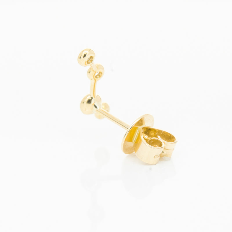 18ct Yellow Gold Aquamarine Single Air Element Earring-Earrings-Walker & Hall