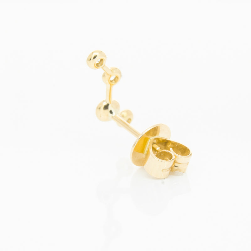 18ct Yellow Gold Aquamarine Single Air Element Earring-Earrings-Walker & Hall