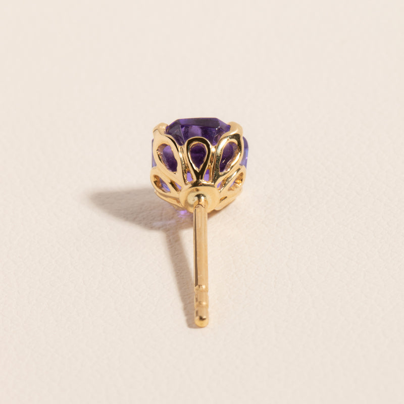 18ct Yellow Gold Tanzanite Octavia Stud Earrings-Earrings-Walker & Hall