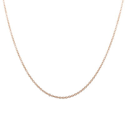 9ct Rose Gold Cable Chain-Necklace-Walker & Hall