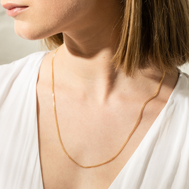 9ct Yellow Gold Curb Chain-Necklace-Walker & Hall