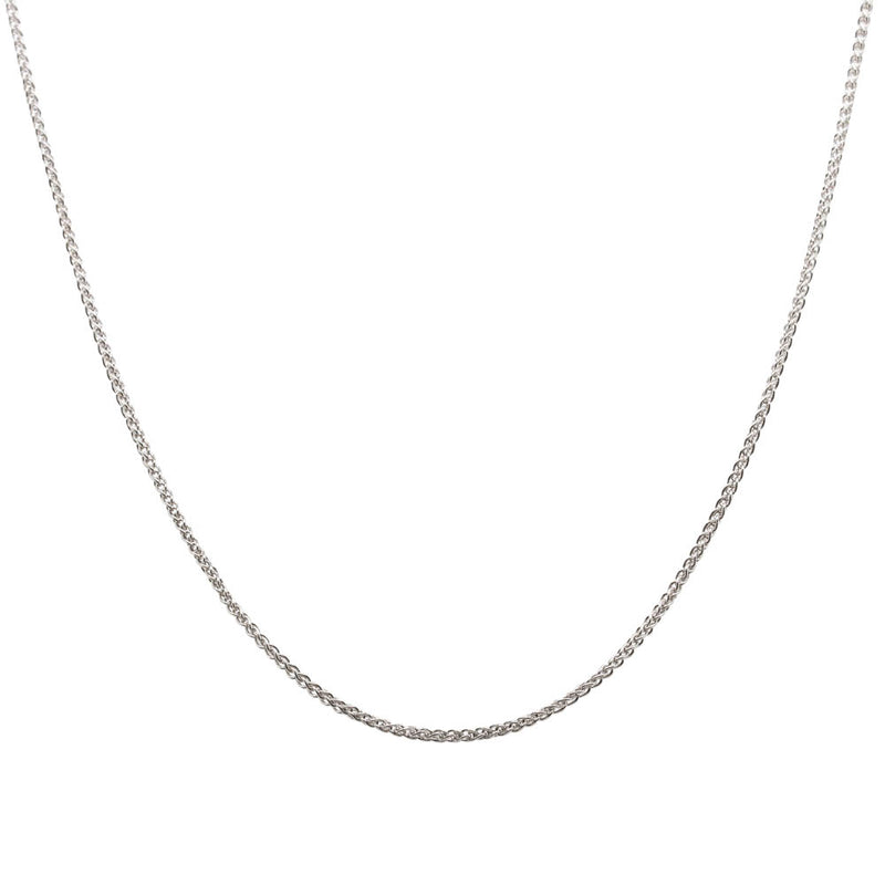 18ct White Gold 1mm Wheat Chain-Necklace-Walker & Hall