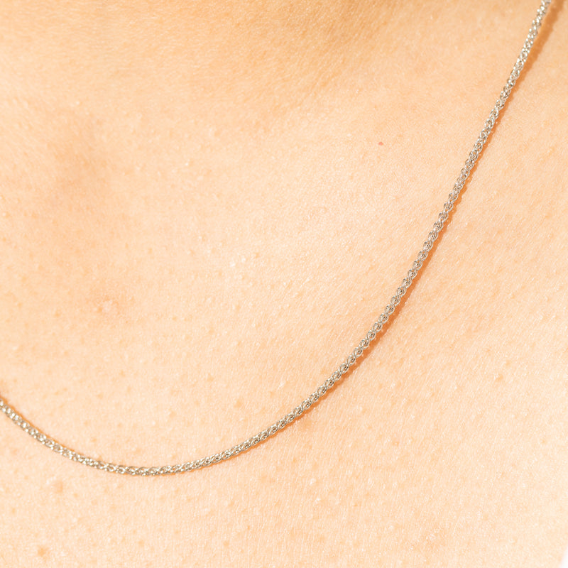 Platinum Wheat Chain Necklace-Necklace-Walker & Hall