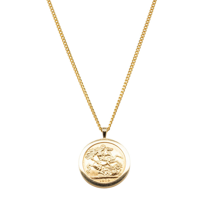 9ct Yellow Gold Pendant with Full Sovereign-Necklace-Walker & Hall