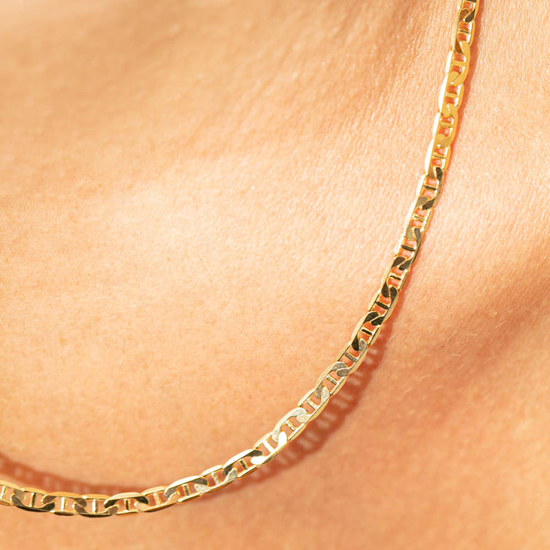 9ct Yellow Gold Anchor Link Necklace-Necklace-Walker & Hall
