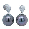 18ct White Gold Tahitian Pearl & Diamond Aegean Earrings-Earrings-Walker & Hall