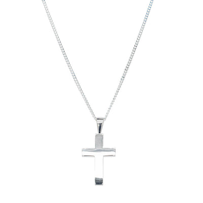 Sterling Silver Cross Pendant-Necklace-Walker & Hall
