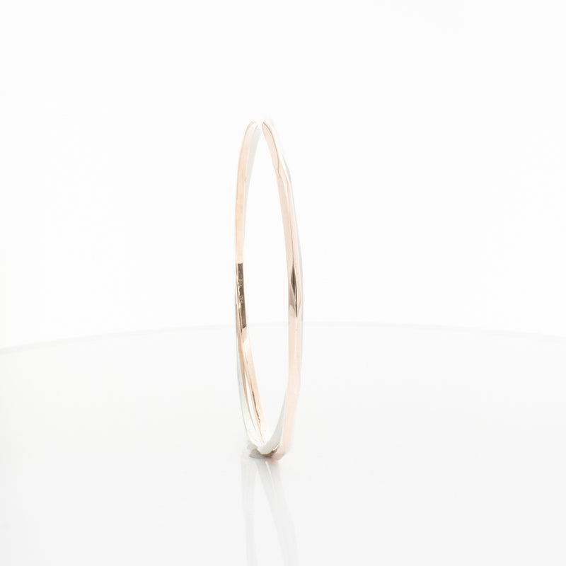 9ct Rose Gold & Sterling Silver Entwined Bangle-Bracelet-Walker & Hall