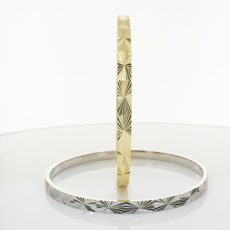 9ct Yellow Gold Reflections Bangle-Bracelet-Walker & Hall