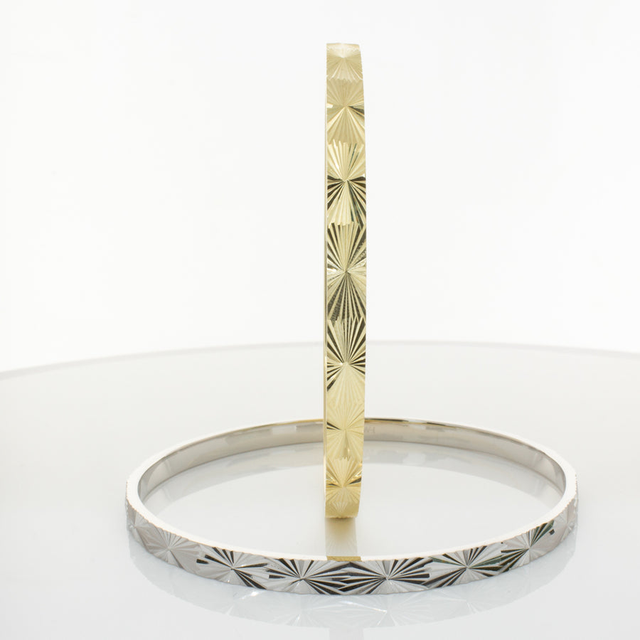 9ct Yellow Gold Reflections Bangle-Bracelet-Walker & Hall