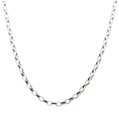 Sterling Silver Oval Belcher Chain-Necklace-Walker & Hall