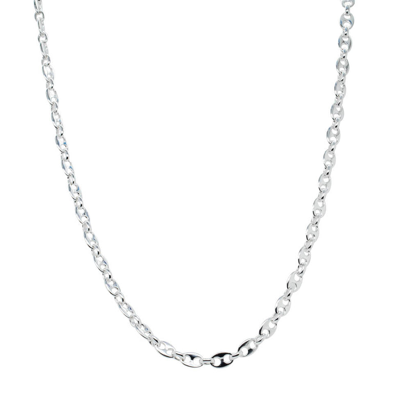 Sterling Silver Anchor Link Necklace-Necklace-Walker & Hall