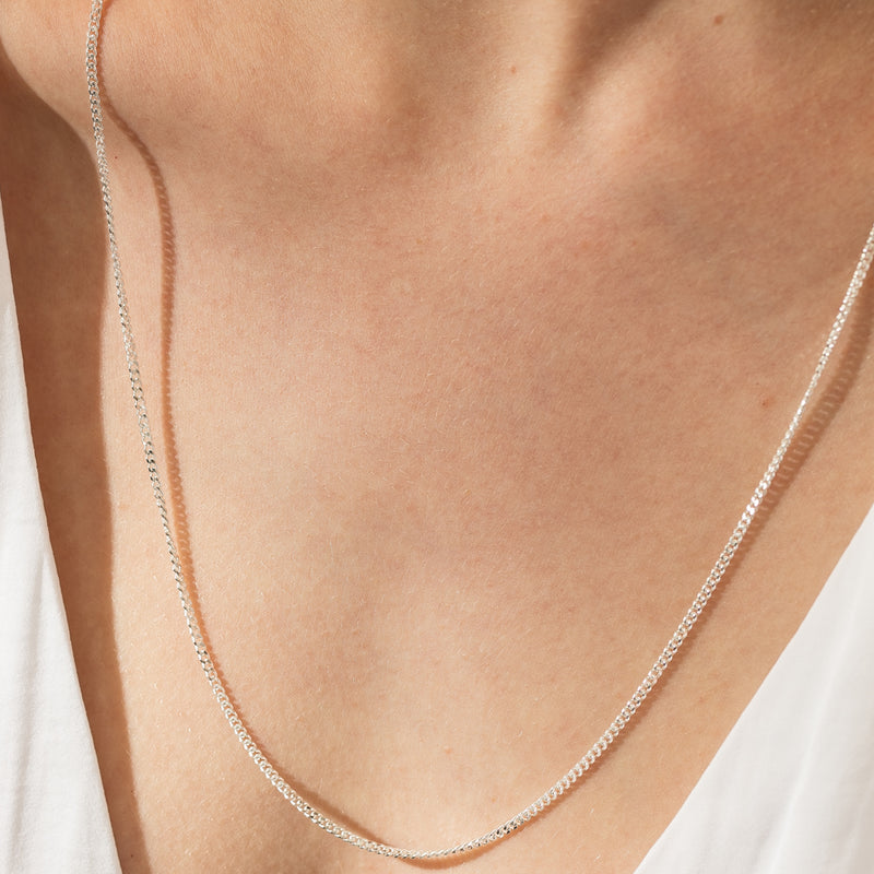 Sterling Silver Curb Chain-Necklace-Walker & Hall
