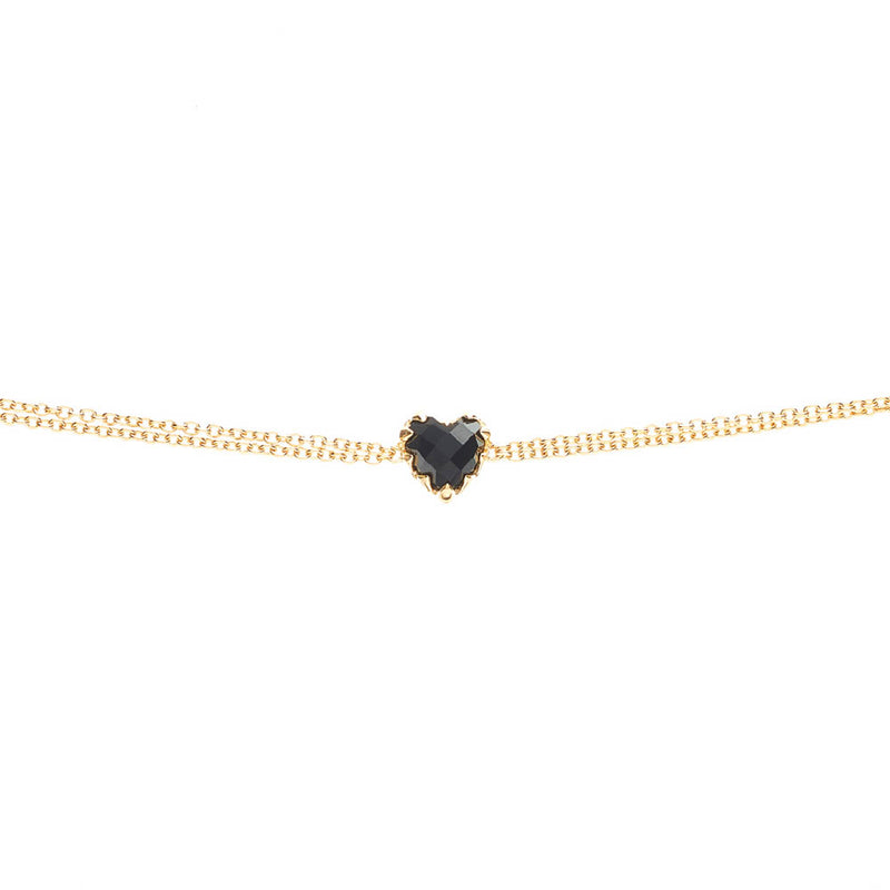 Stolen Girlfriends Club Love Claw Bracelet - Gold Plated & Onyx-Bracelet-Walker & Hall