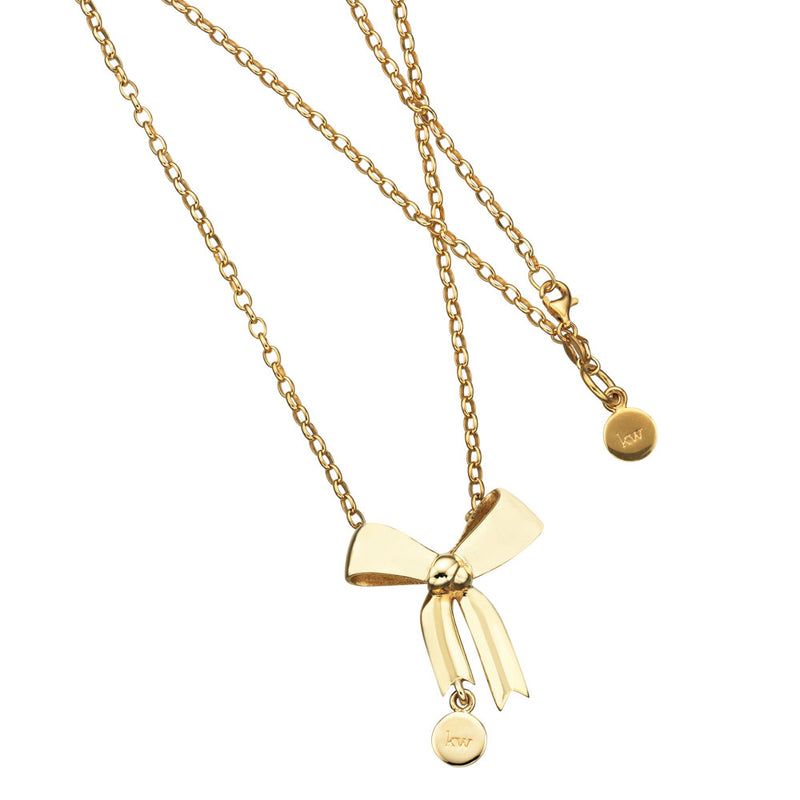 Karen Walker Bow Necklace - 9ct Yellow Gold-Necklace-Walker & Hall