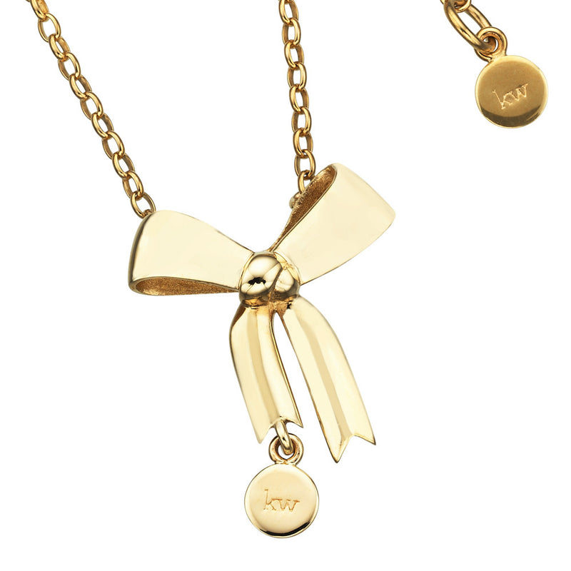 Karen Walker Bow Necklace - 9ct Yellow Gold-Necklace-Walker & Hall
