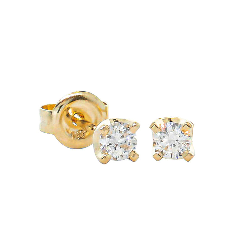 18ct Yellow Gold .25ct Diamond Studs-Earrings-Walker & Hall